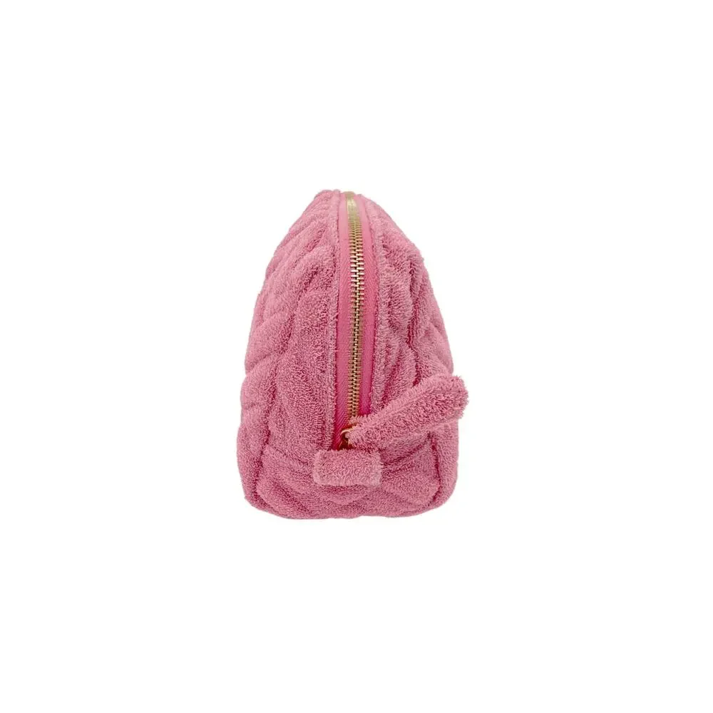 FENDI FF 1974 Cosmetic Pouch Zucca Embossed Terry Cloth in Pink